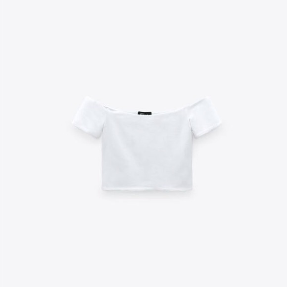 NWOT Zara White Stretchy Crop Top in size small. - Picture 1 of 2